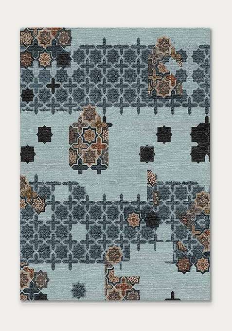 100% Wool Handmade Blue Rug | Carpet For Living Room