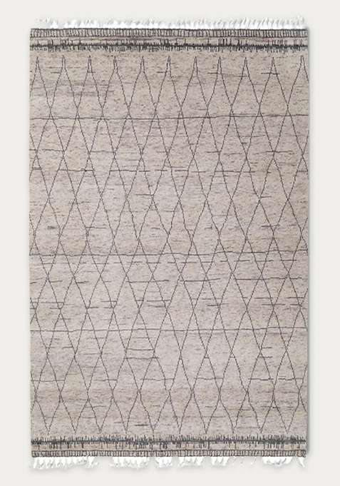 100% Wool Handmade Beige Rug | Carpet For Living Room