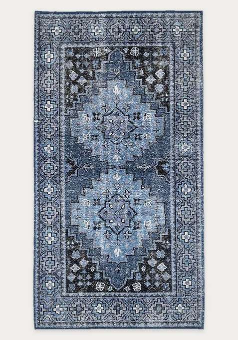 100% Wool Handmade Blue Rug | Carpet For Living Room
