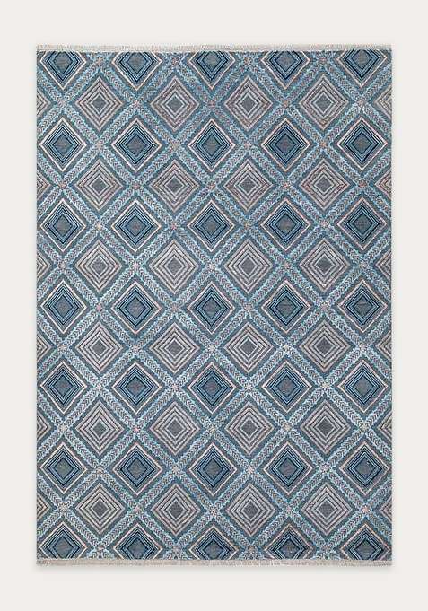100% Wool Handmade Blue Rug | Carpet For Living Room