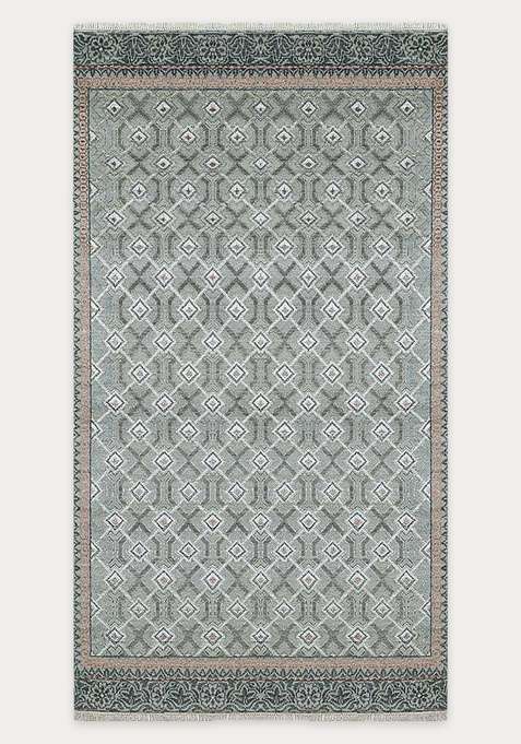 100% Wool Handmade Green Rug | Carpet For Living Room