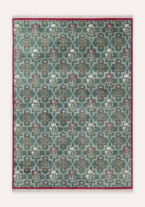 100% Wool Handmade Green Rug | Carpet For Living Room