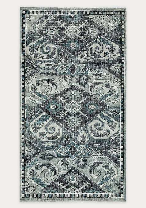 100% Wool Handmade Blue Rug | Carpet For Living Room