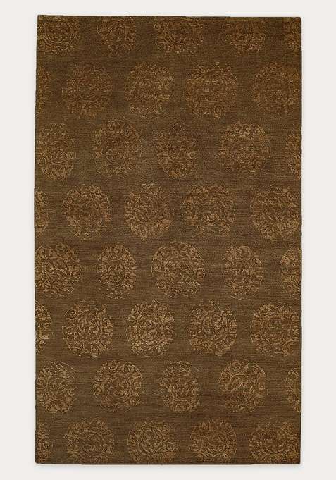 100% Wool Handmade Brown Rug | Floral Carpet For Living Room