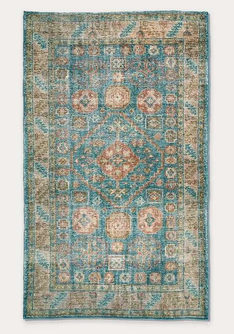 100% Wool Handmade Blue Rug | Carpet For Living Room