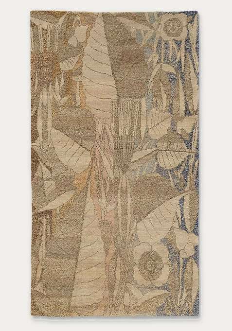 100% Wool Handmade Beige Rug | Floral Carpet For Living Room