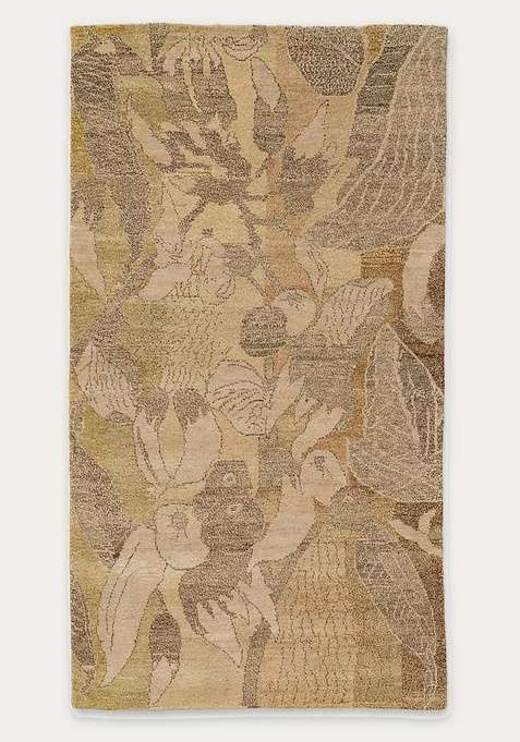 100% Wool Handmade Olive Rug | Floral Carpet For Living Room