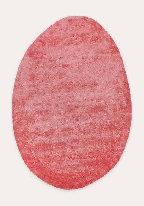 Viscose Handmade Coral Rug | Oval Carpet For Living Room