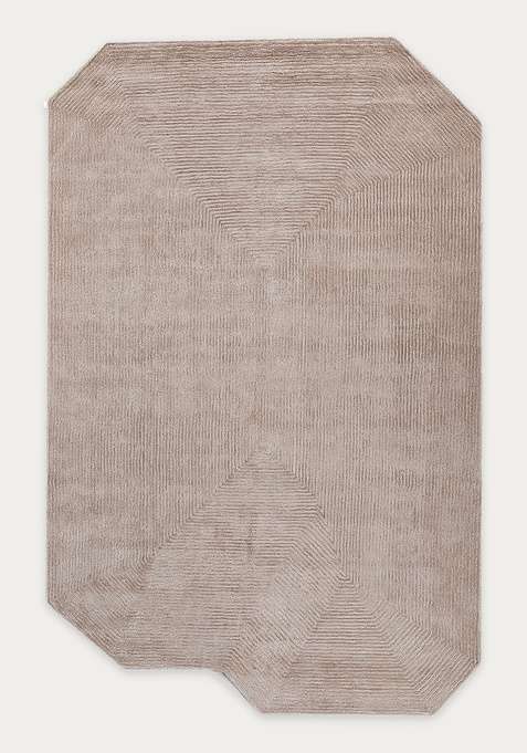 Viscose Handmade Beige Rug | Carpet For Living Room