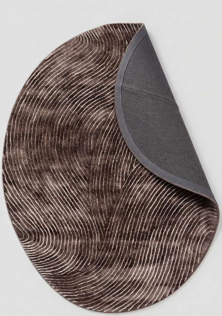 Saffron Rugs Hand-Tufted Taupe Brown Viscose Oval Rug - Indya