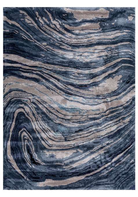 Viscose Handmade Blue Rug | Carpet For Living Room