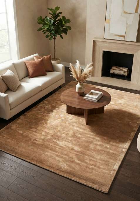 Viscose Handmade Brown Rug | Carpet For Living Room