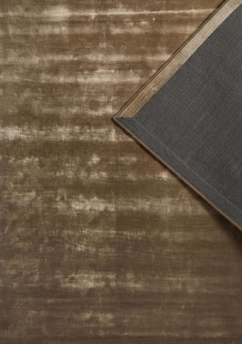 Saffron Rugs Hand-Tufted Taupe Brown Viscose Rectangular Rug - Indya