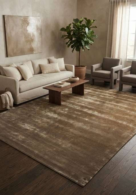 Viscose Handmade Brown Rug | Carpet For Living Room