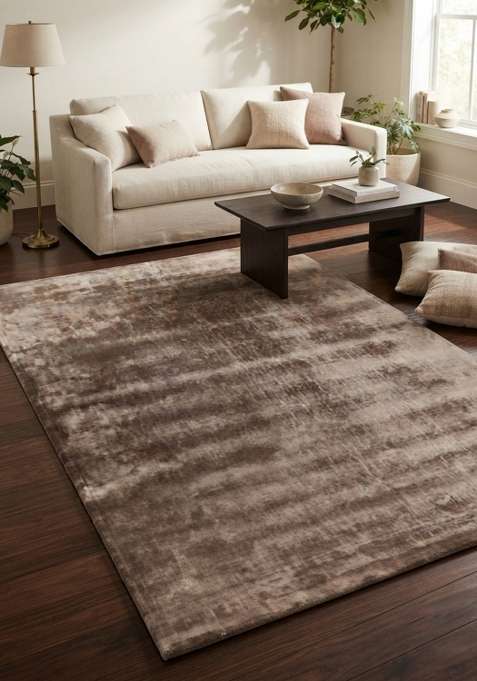 Viscose Handmade Brown Rug | Carpet For Living Room