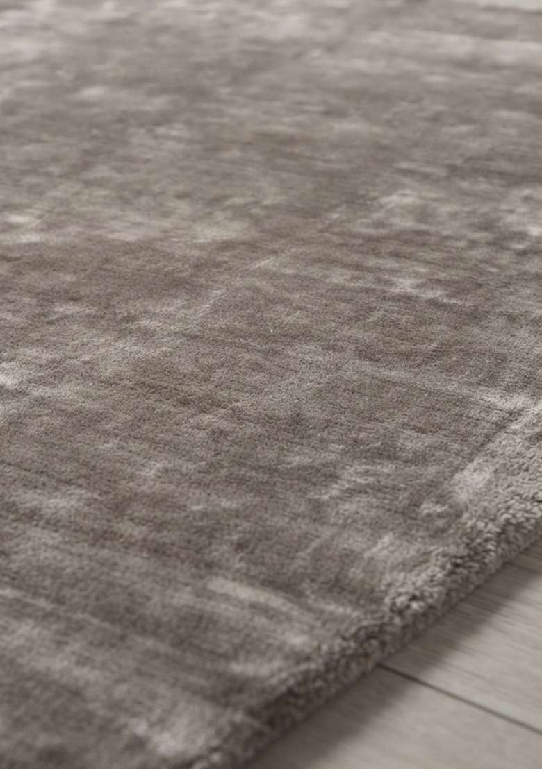 Saffron Rugs Hand-Tufted Taupe Grey Viscose Rectangular Rug - Indya