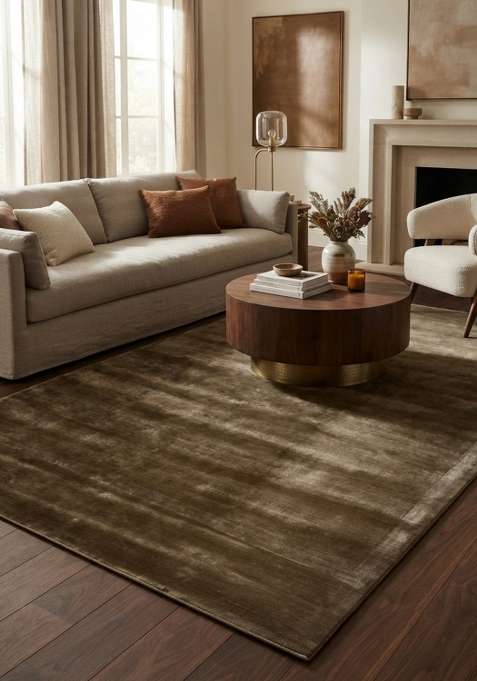 Viscose Handmade Brown Rug | Carpet For Living Room