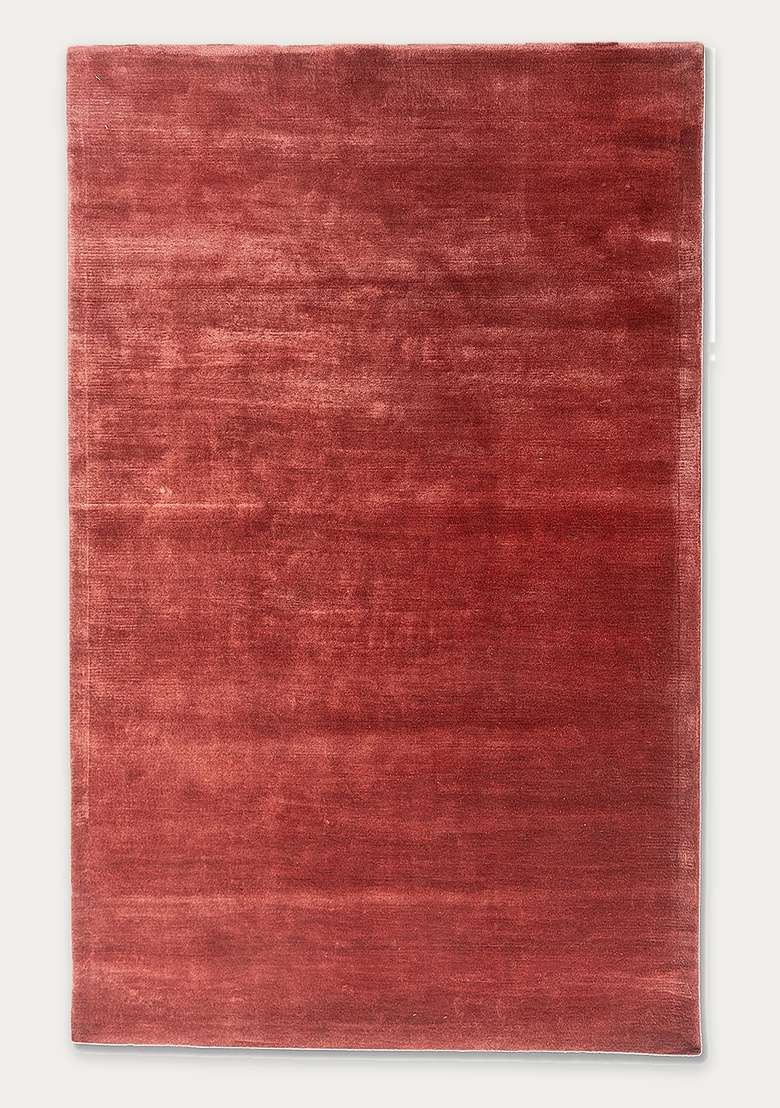 Saffron Rugs Terracotta Red Hand Tufted Viscose Rectangular Rug - Indya