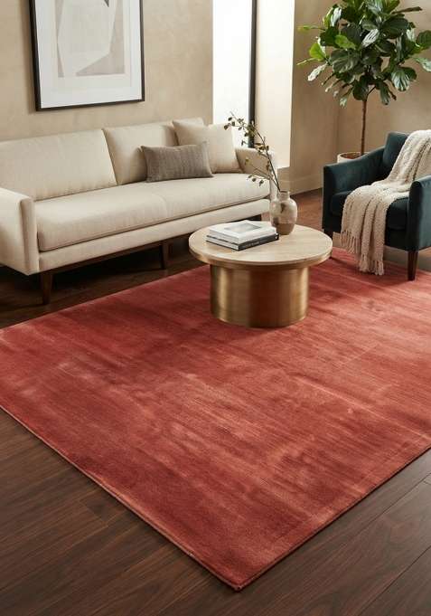 Viscose Handmade Red Rug | Carpet For Living Room