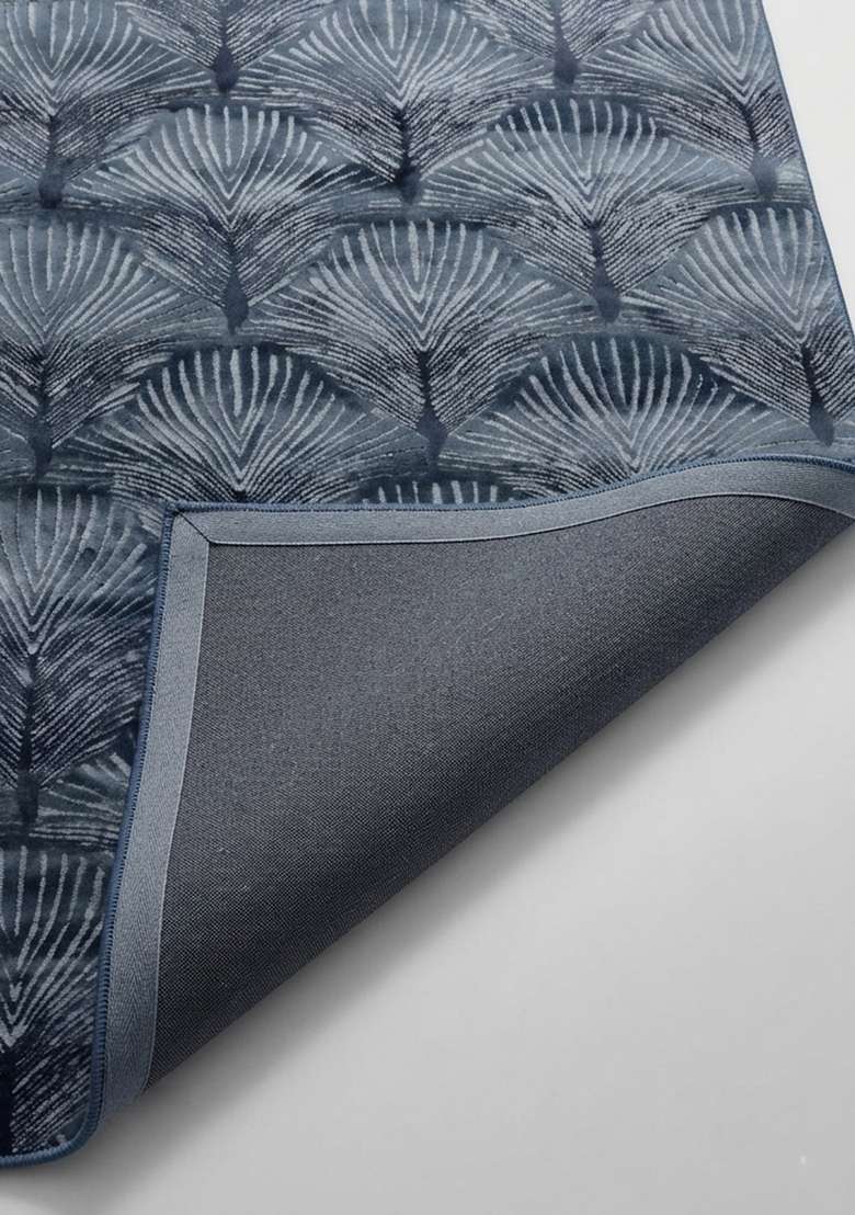 Saffron Rugs Navy Blue Hand Tufted Viscose Rectangular Rug - Indya