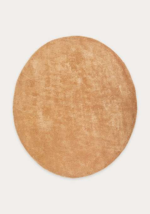 Viscose Handmade Beige Rug | Round Carpet For Living Room