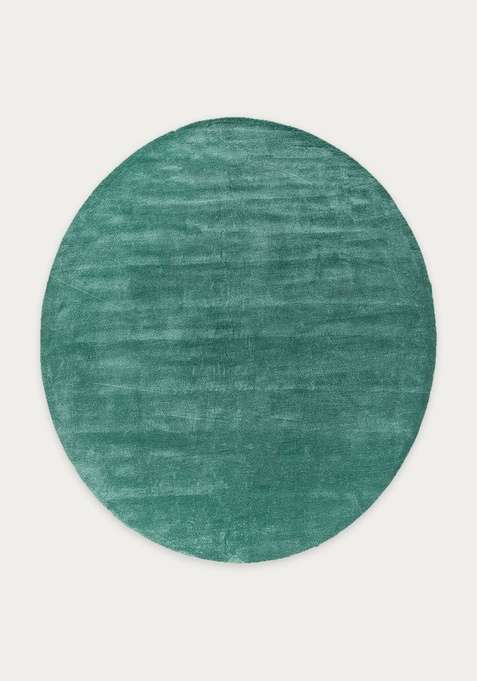 Viscose Handmade Green Rug | Round Carpet For Living Room