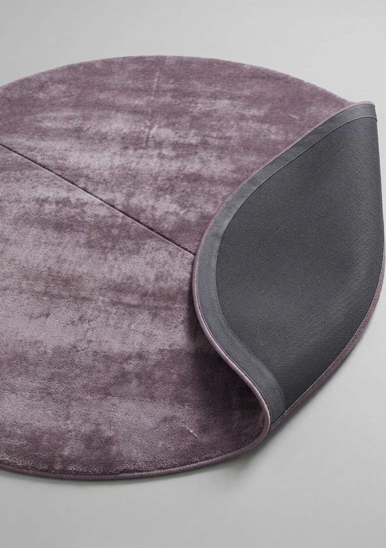 Saffron Rugs Dusty Purple Hand Tufted Viscose Round Rug - Indya