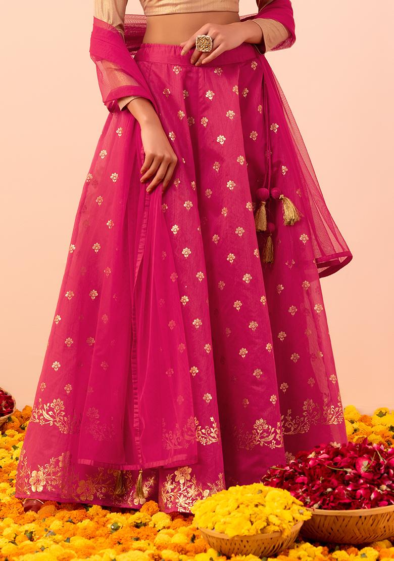 Hot pink lehenga skirt best sale