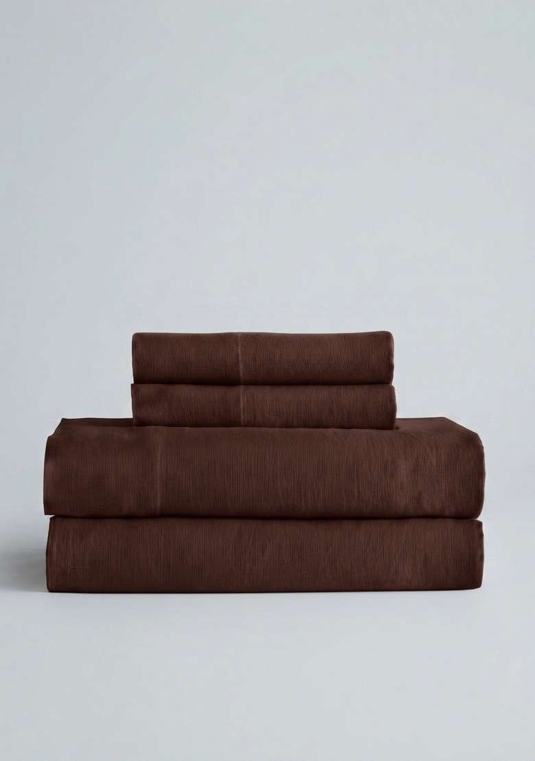 Coffee European Linen Sheet Set - Indya