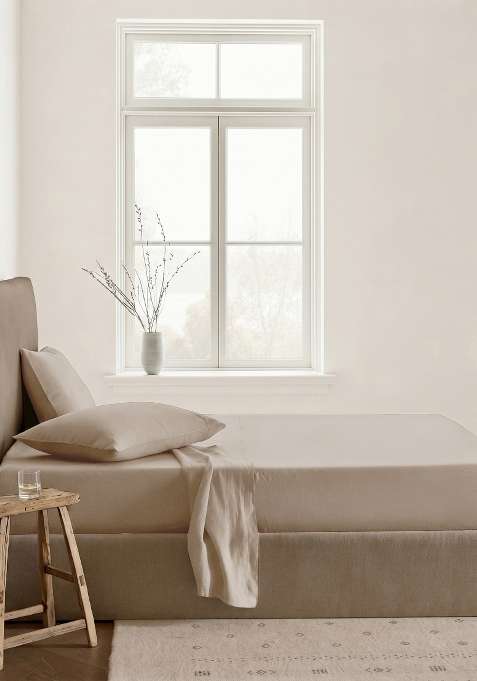 Tan 100% Linen European Linen Sheet Set