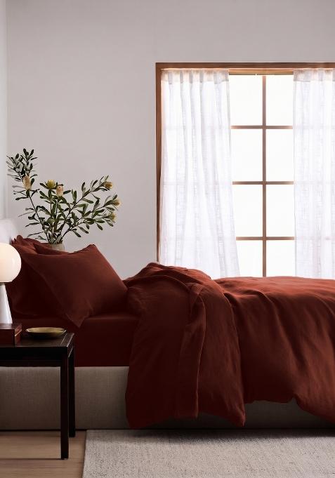 Berry 100% Linen European Linen Duvet Cover