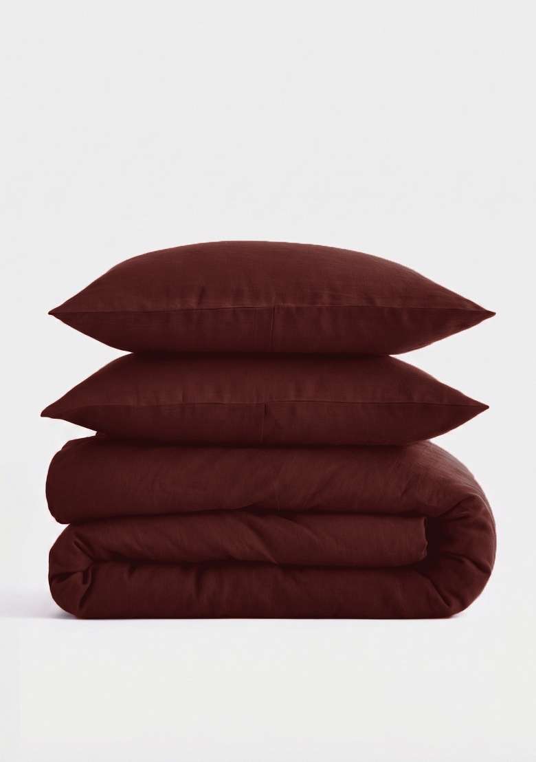 Berry European Linen Duvet Cover Set - Indya