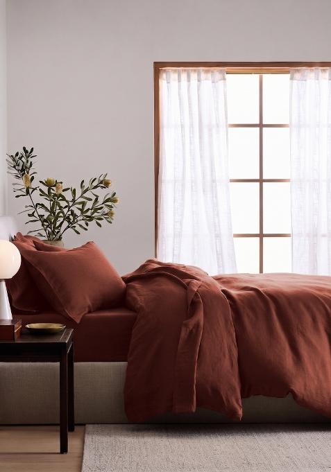 Berry 100% Linen European Linen Duvet Cover Set