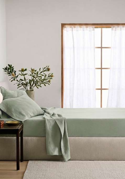 Olive 100% Linen European Linen Pillow case Set