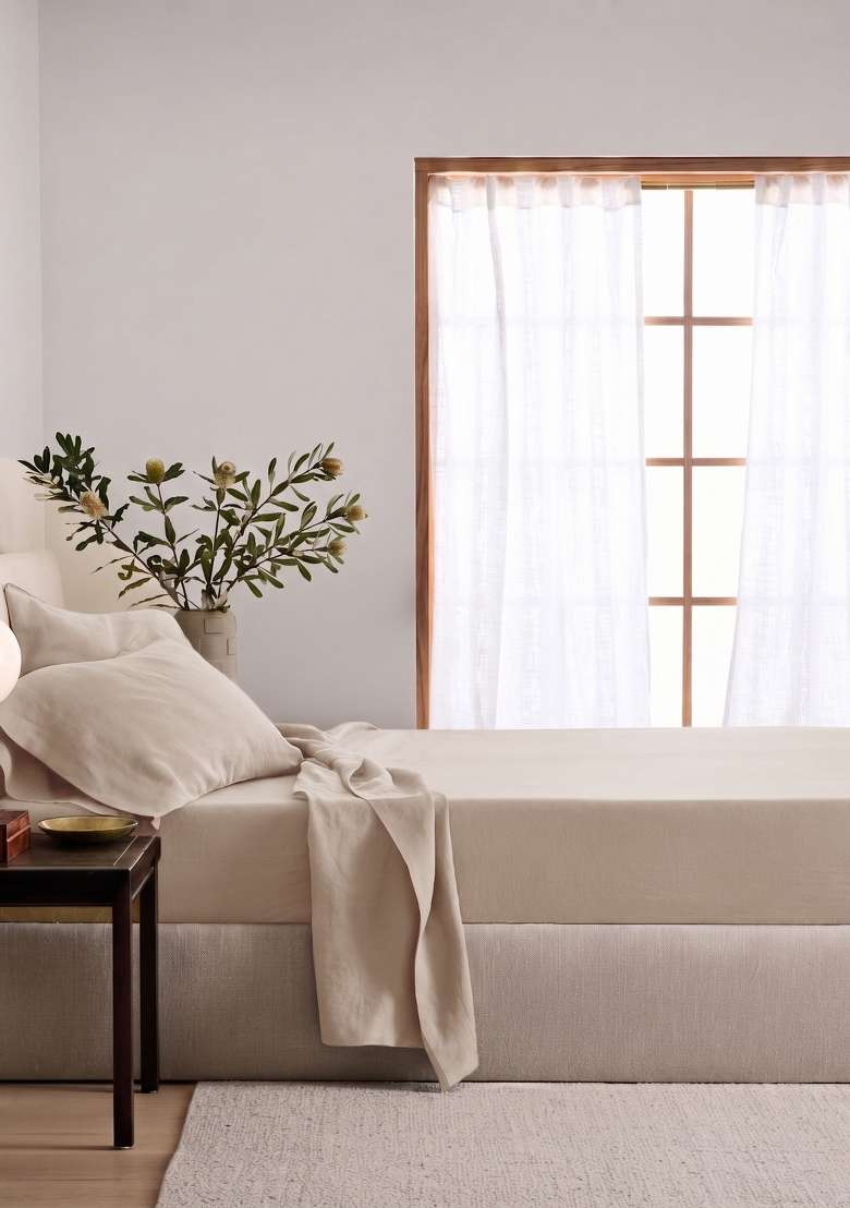 Tan European Linen Pillow case Set - Indya