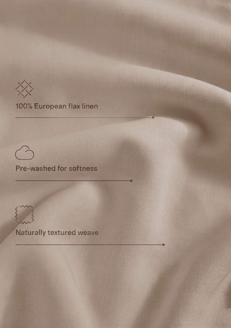Tan European Linen Pillow case Set - Indya