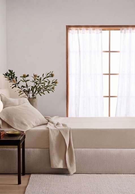 Tan 100% Linen European Linen Pillow case Set