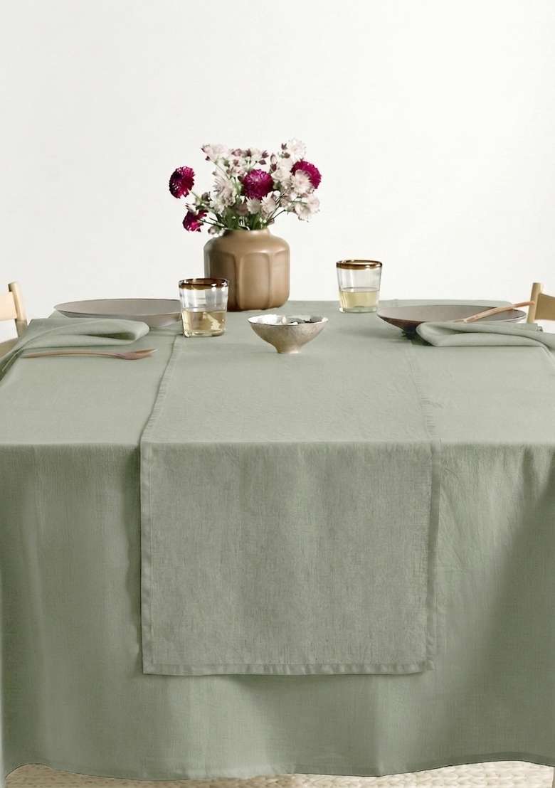 Olive European Linen table runner - Indya