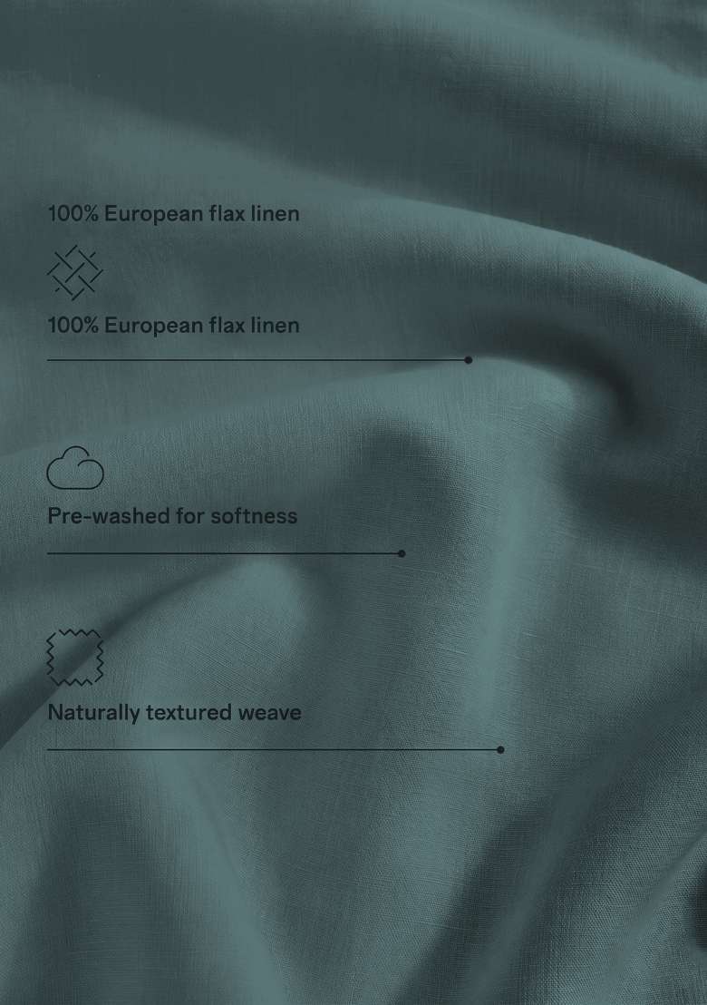 Aqua European Linen table runner - Indya