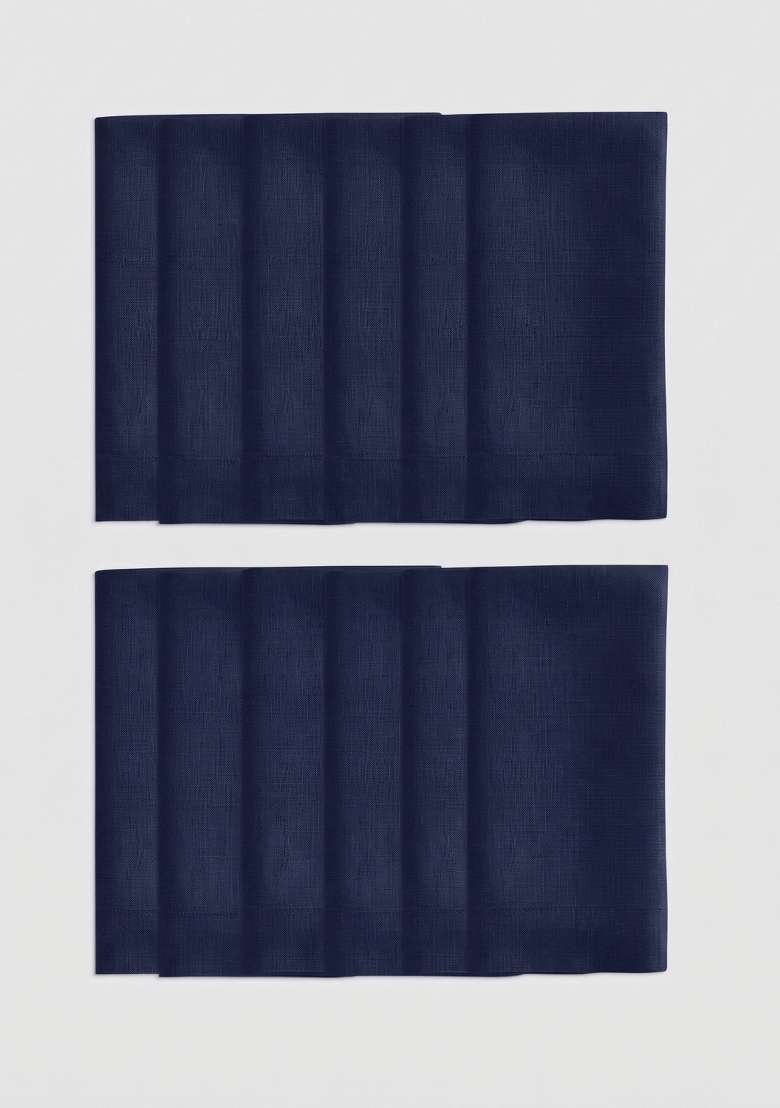 Navy European Linen Napkin - Indya