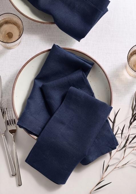 Navy 100% Linen European Linen Napkin