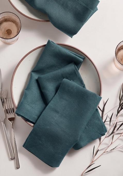 Aqua 100% Linen European Linen Napkin