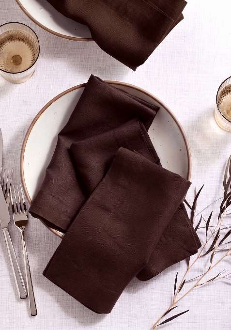 Coffee 100% Linen European Linen Napkin