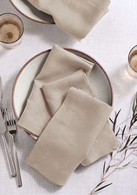Tan 100% Linen European Linen Napkin