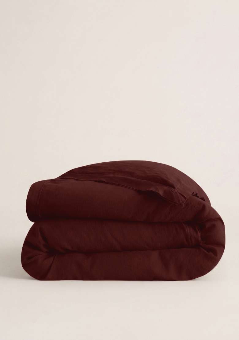 Berry European Linen double flange duvet cover - Indya