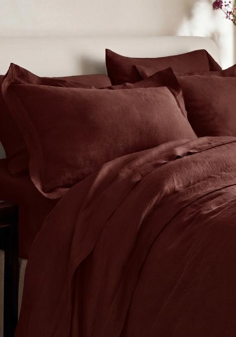 Berry 100% Linen European Linen double flange duvet cover