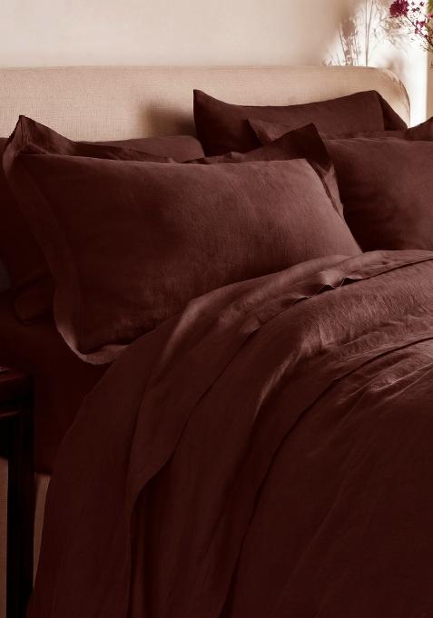 Berry 100% Linen European Linen double flange sham set
