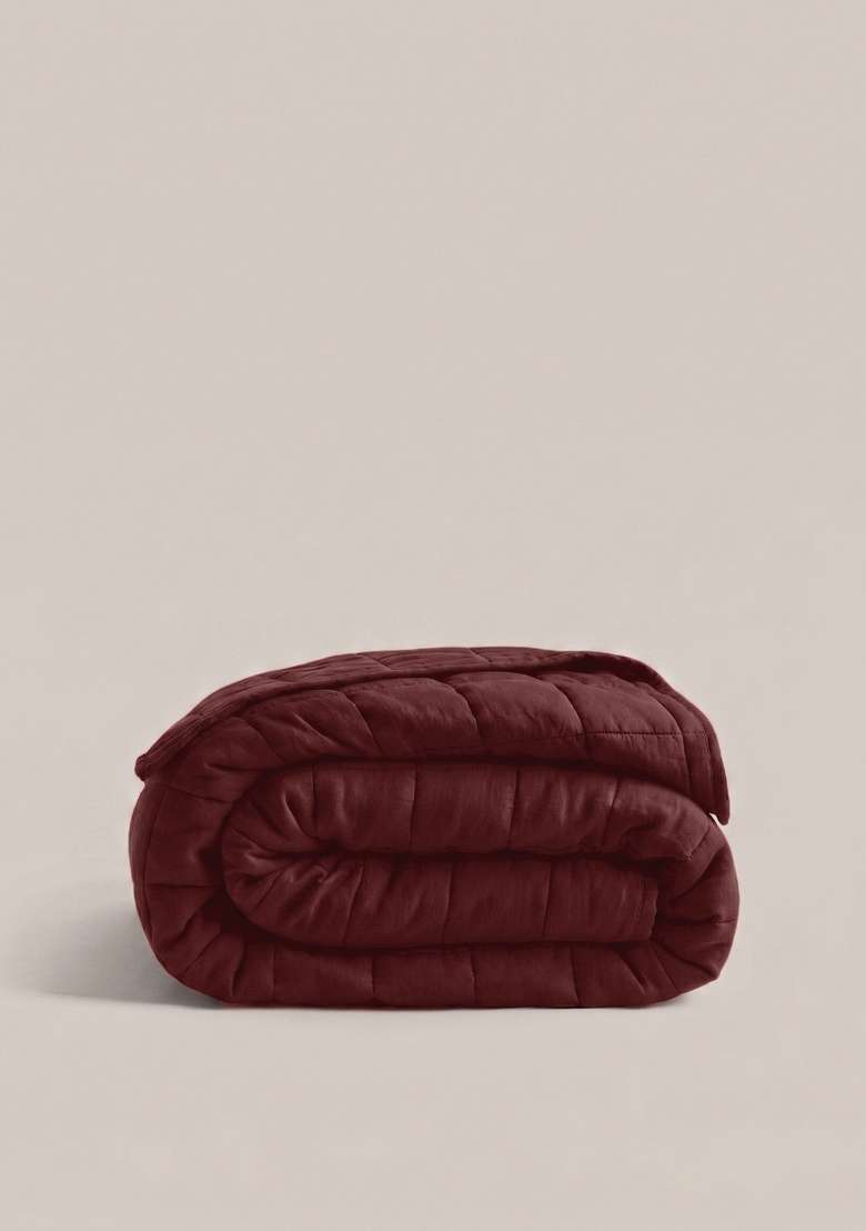 Berry European Linen Quilt - Indya