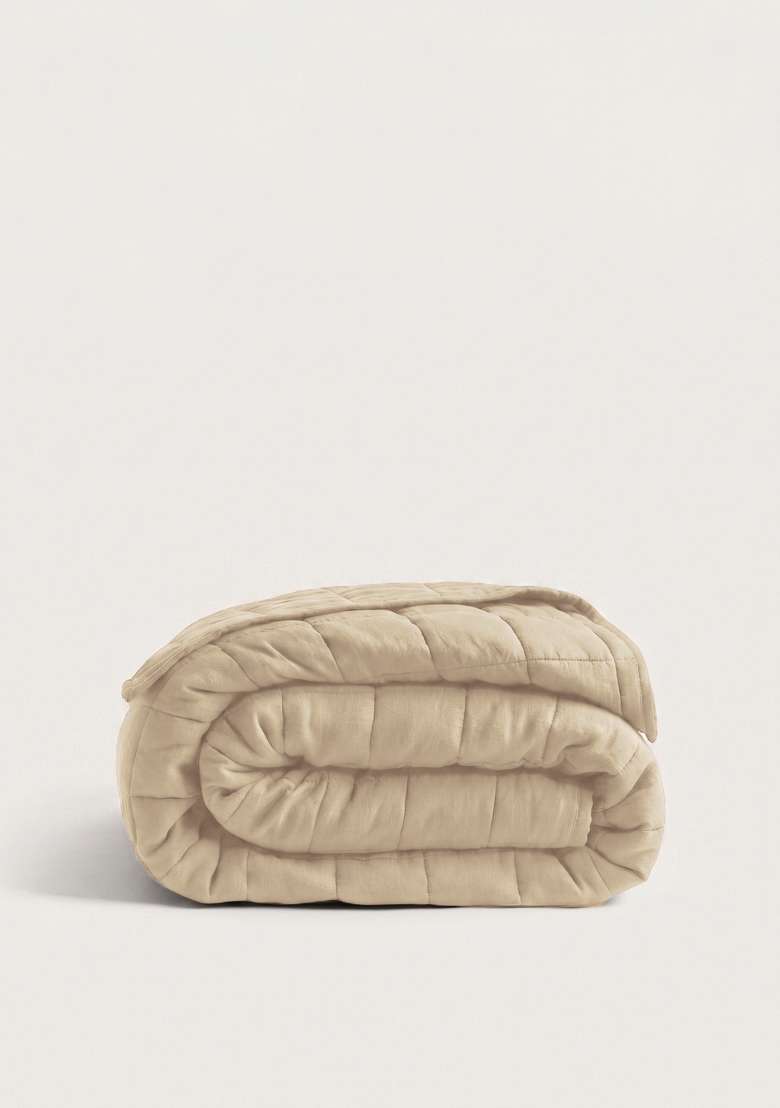 Tan European Linen Quilt - Indya