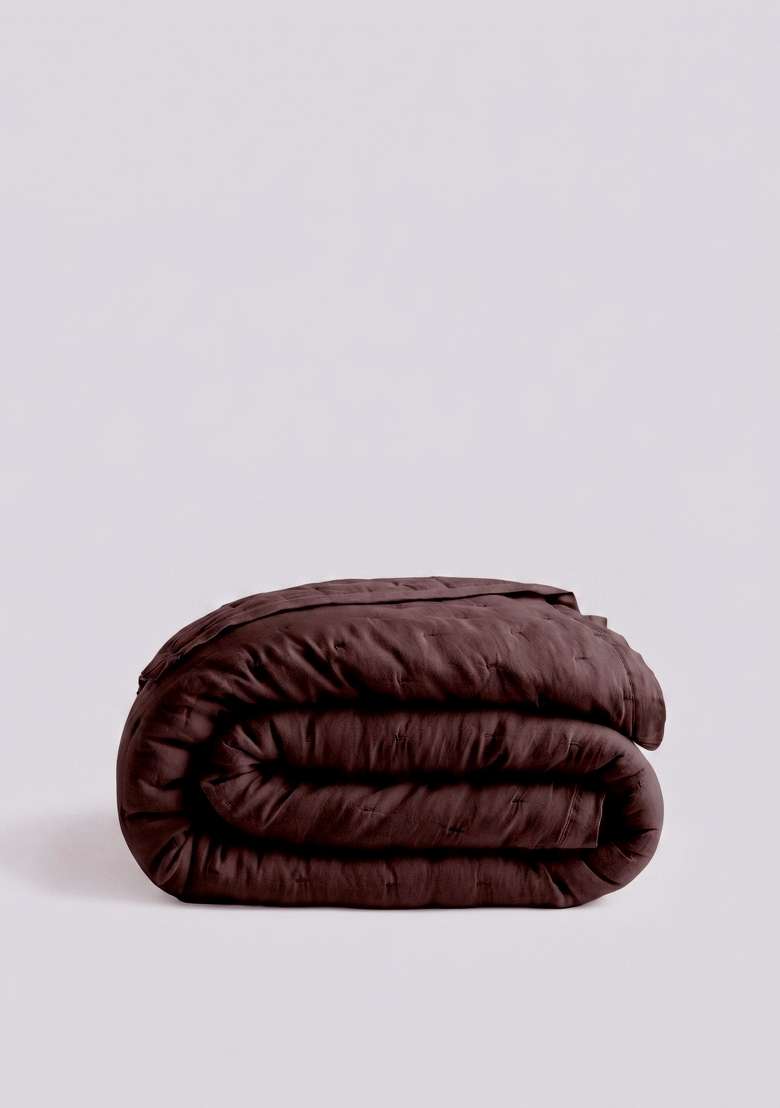 Coffee European Linen dream quilt - Indya